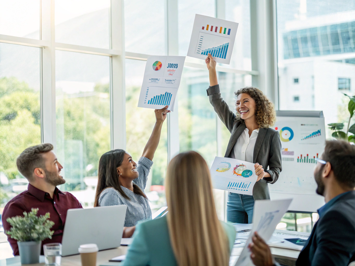 Affiliate partners reviewing digital marketing campaign performance metrics