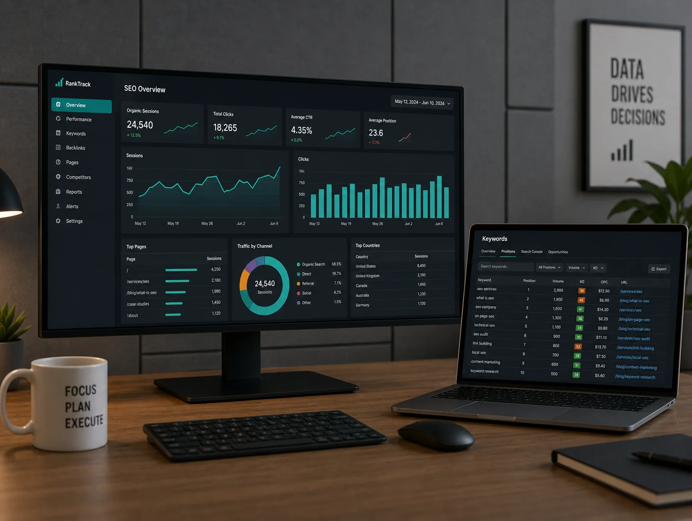 Digital marketing strategy and analytics graph