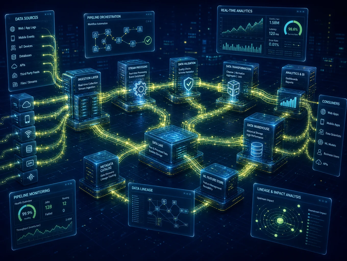 Transformation Guardian pipeline architecture and data stream monitoring diagram